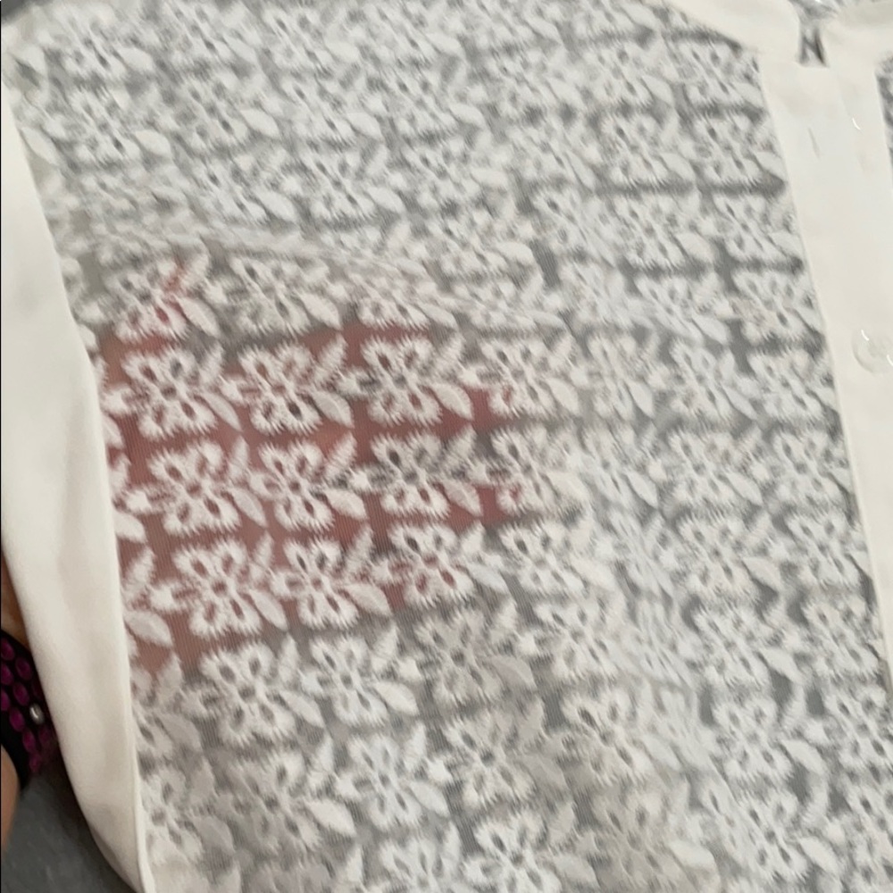 NWOT Asymmetric Sheer White Blouse - Picture 5 of 6